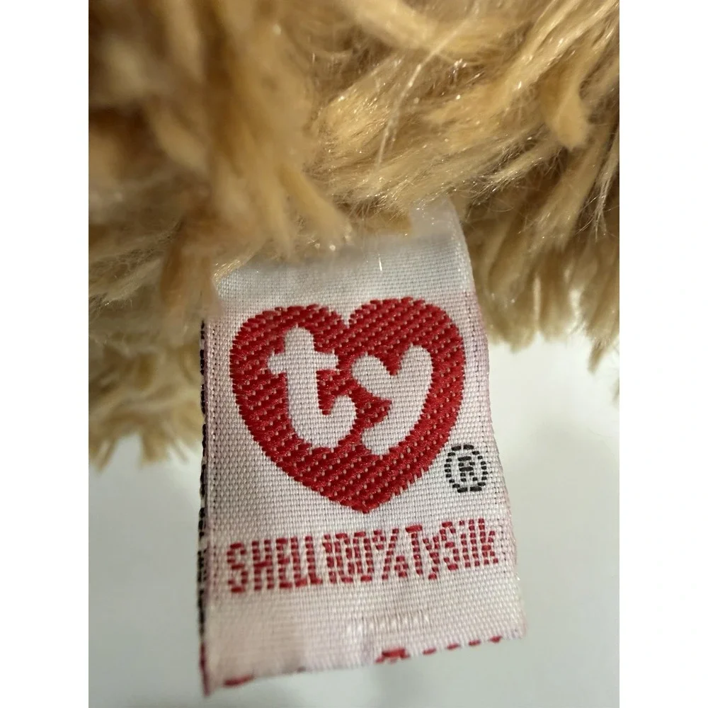 Ty Skeeter Dog Plush 2006 Tan Shaggy Puppy Toy Stuffed Animal 100% TySilk